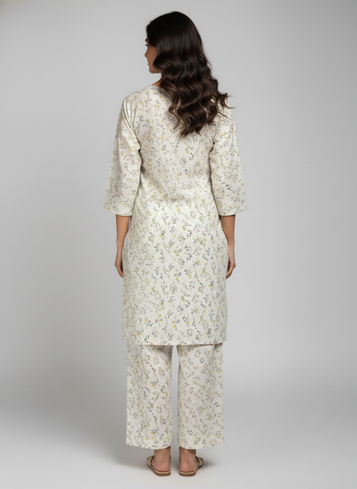 2 PC Printed Linen Dress