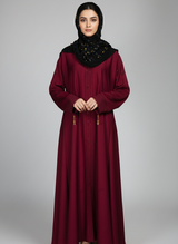 Front open Abaya with stone work