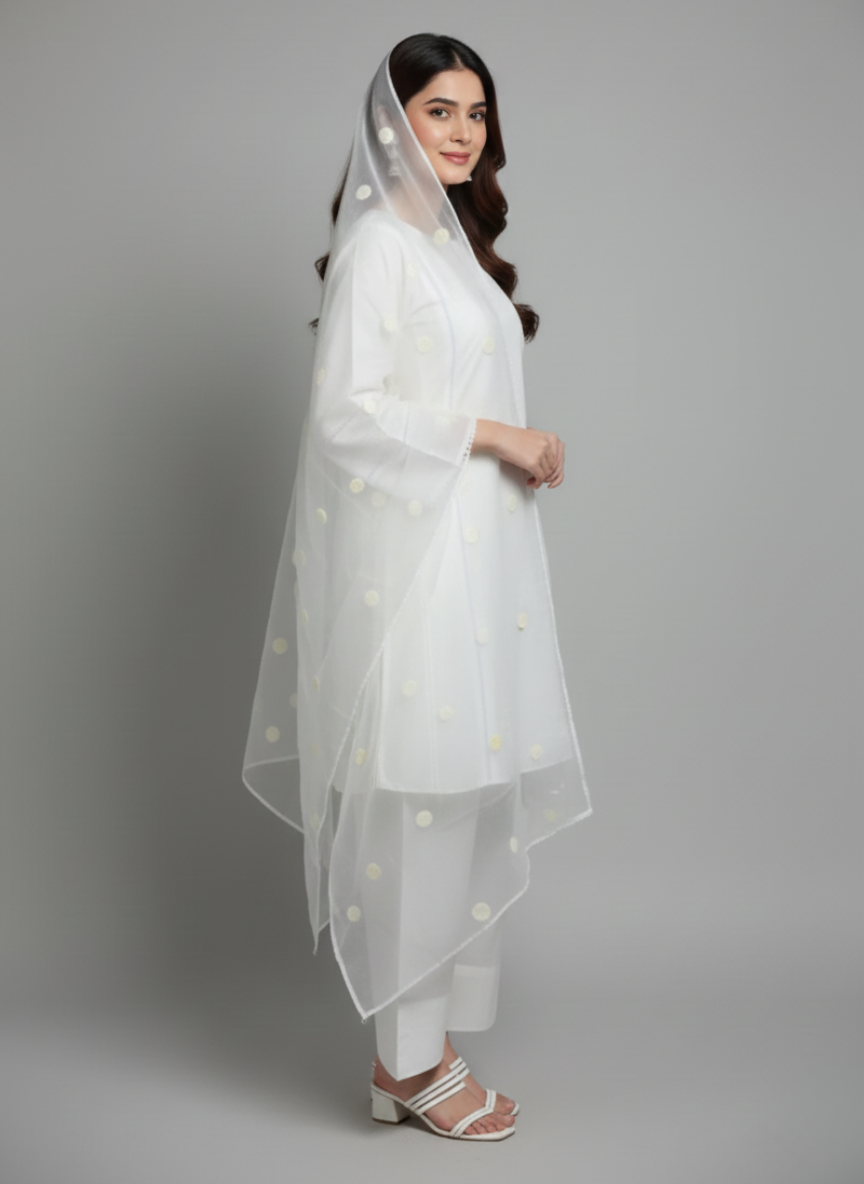 3 pcs cotton dress with Farshi shalwar