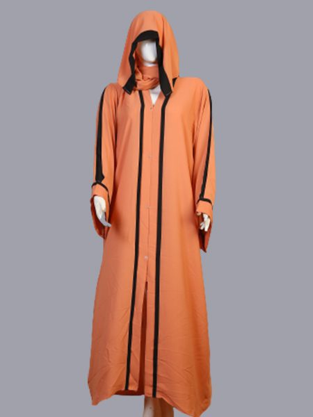 Plain Abaya with Stripes