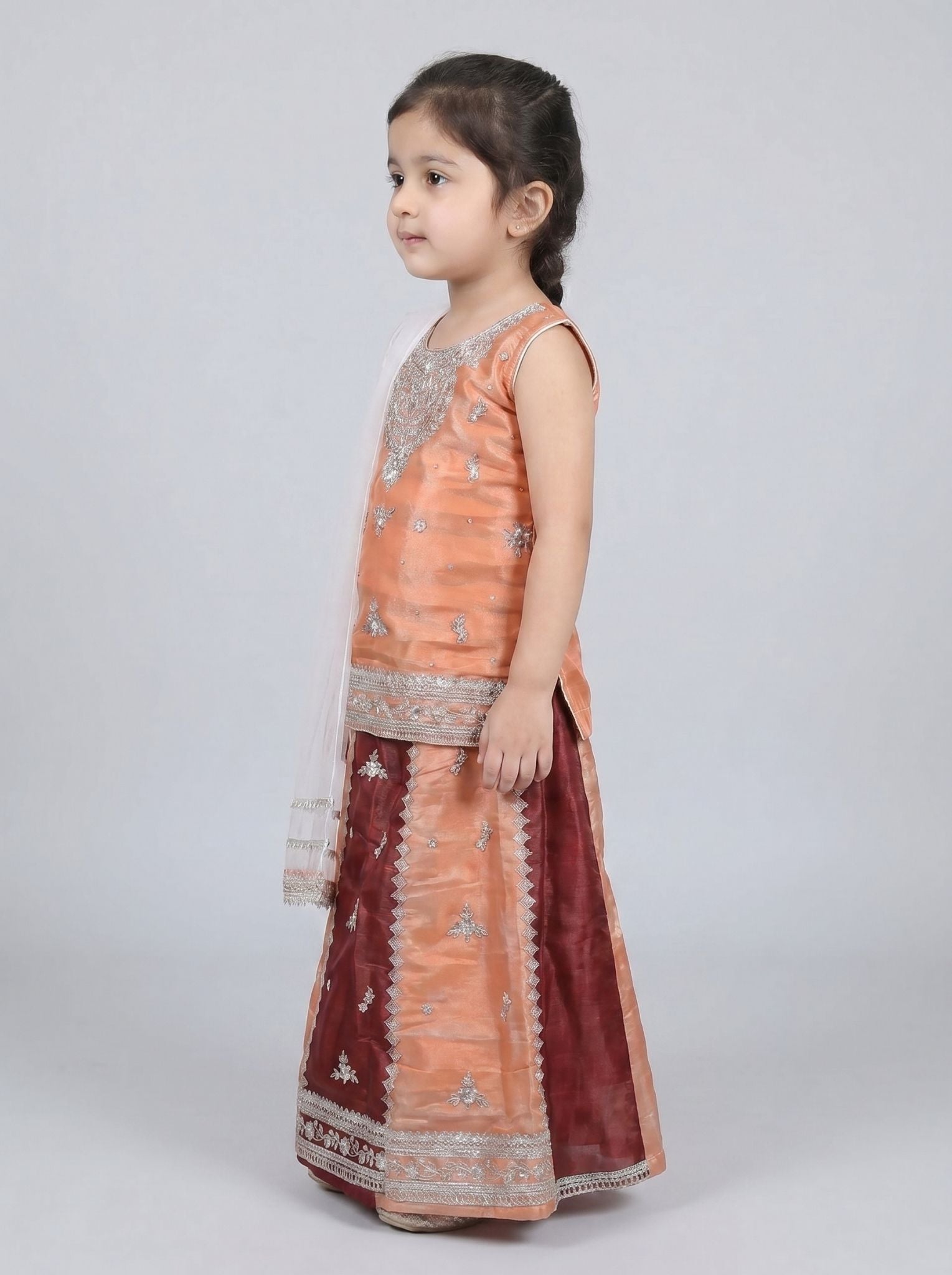 3 pc kids Sheesha silk lehnga