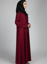 Front open Abaya with stone work
