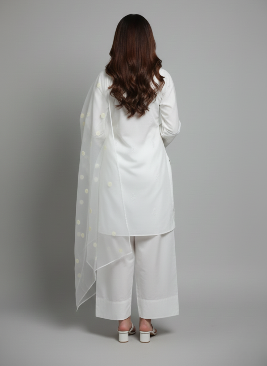 3 pcs cotton dress with Farshi shalwar