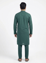 Wash and Wear Self Printed Kurta with Embroidery