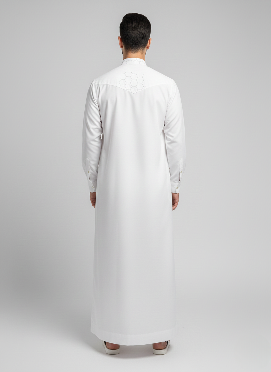 Wash and wear thobe with embroidery