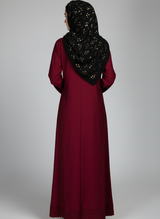 Front open Abaya with stone work
