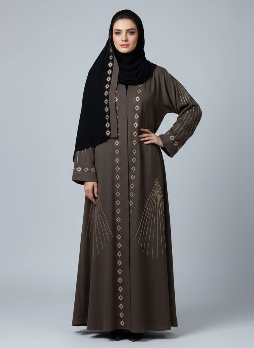 Stone Work Abaya
