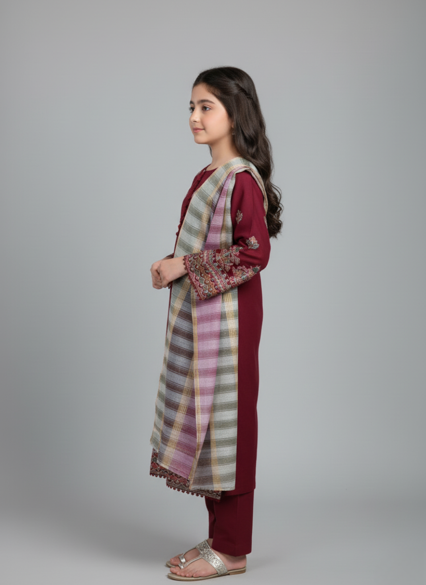 Casual wear cotton dress with embroidery