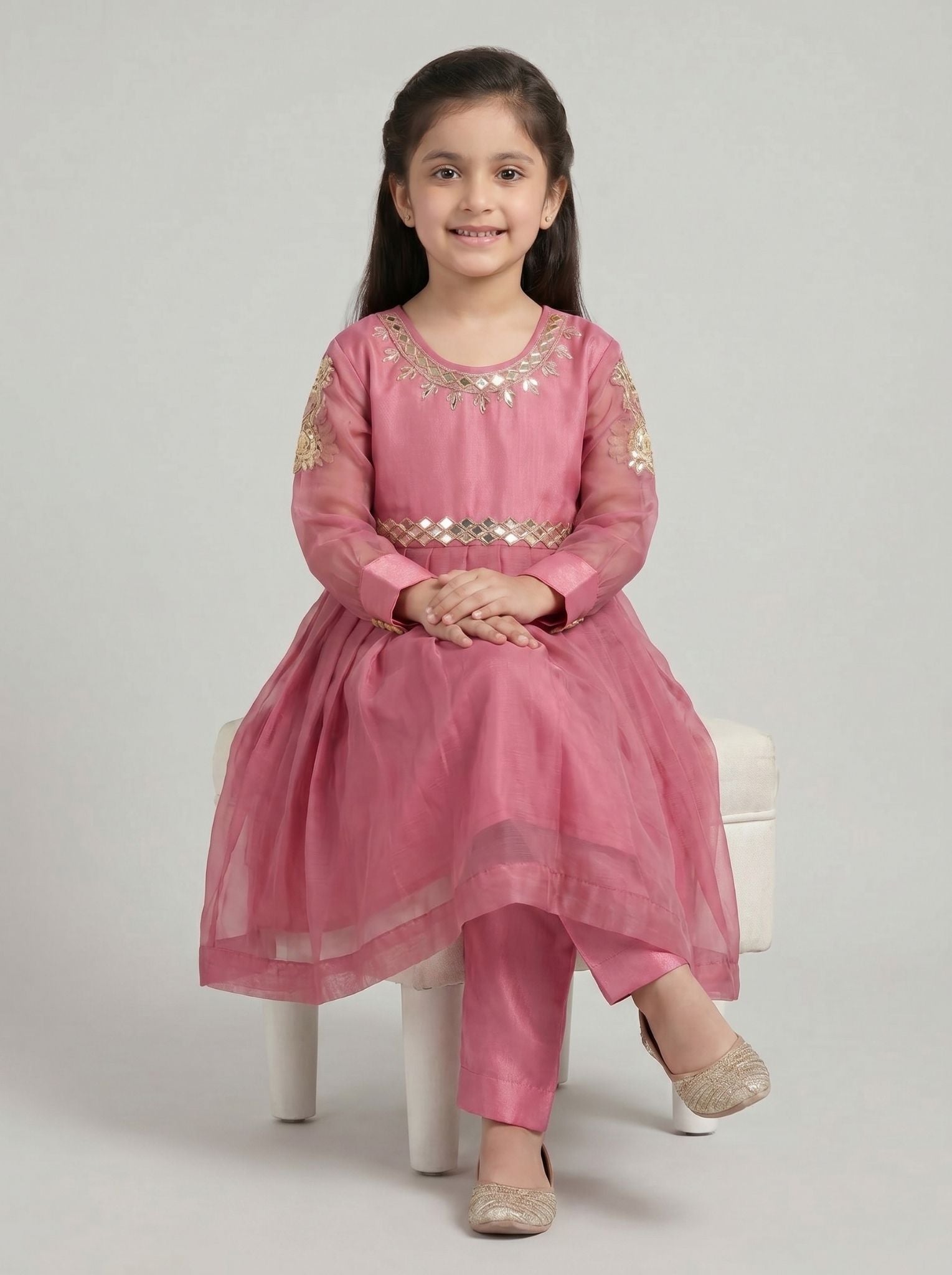 2 pcs chiffon frock.