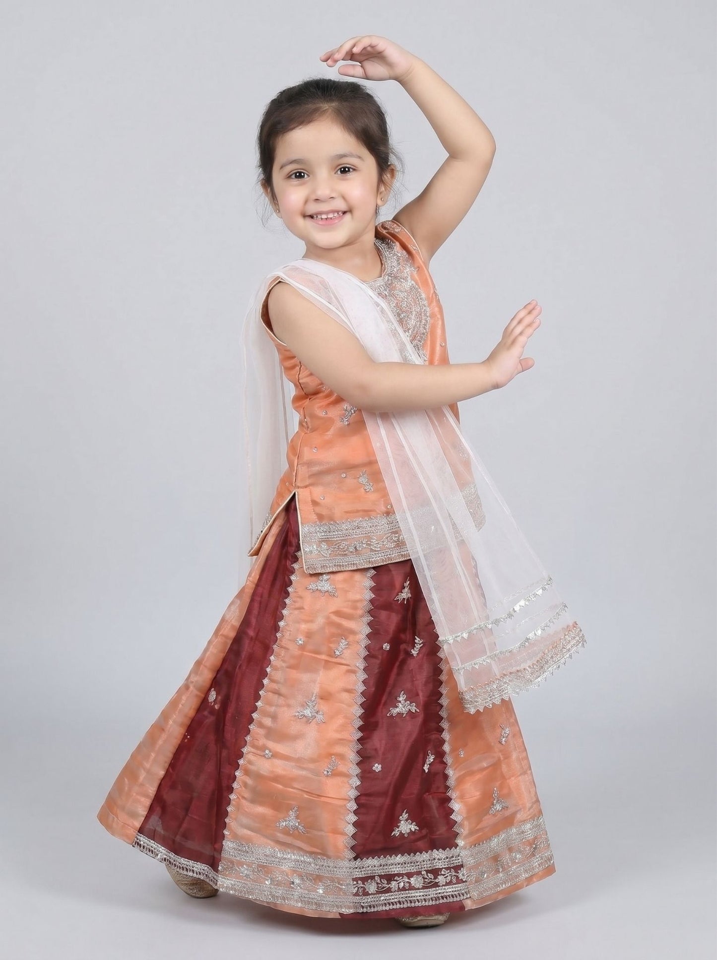 3 pc kids Sheesha silk lehnga