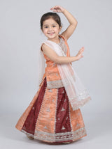 3 pc kids Sheesha silk lehnga