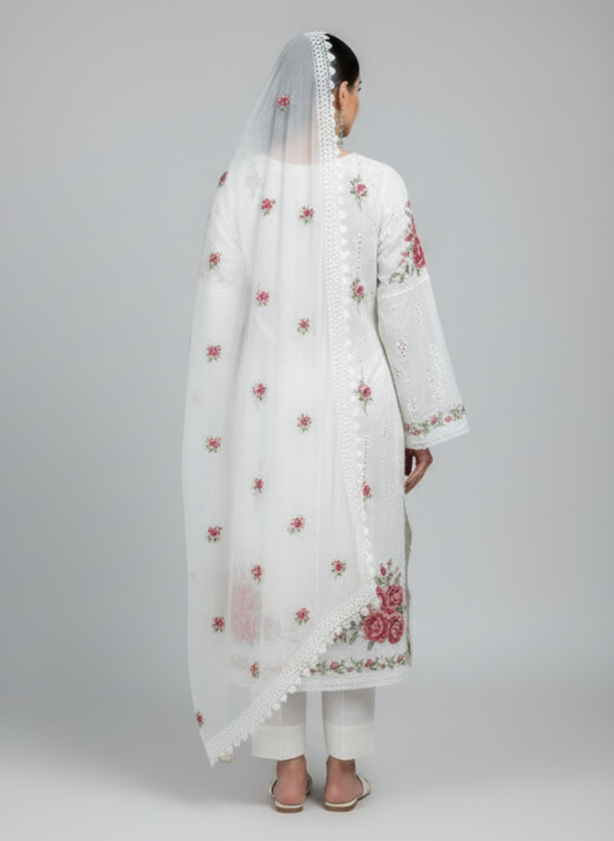 Maria B Embroidered and chikan kari Lawn