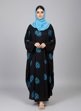 Printed Umbrella Abaya Nida Fabric with Scarf
