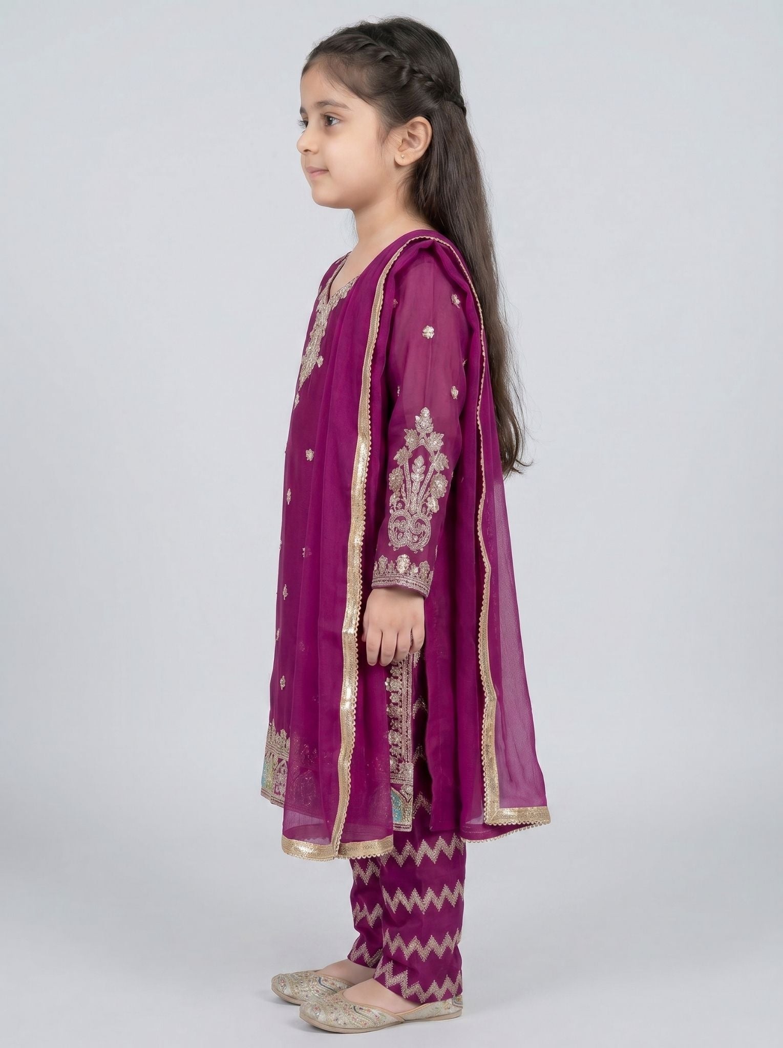 3 pc kids chiffon dress
