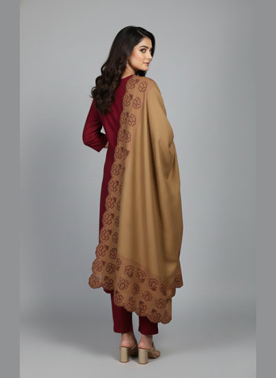 3 pcs Marina dress with woolen cutwork shawl