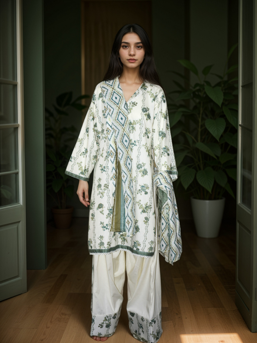 3 Pc SAYA Farshi Shalwar