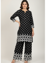 2 PC Printed Linen Dress