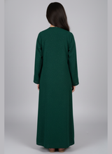 Front open Kids Abaya on Nida fabric