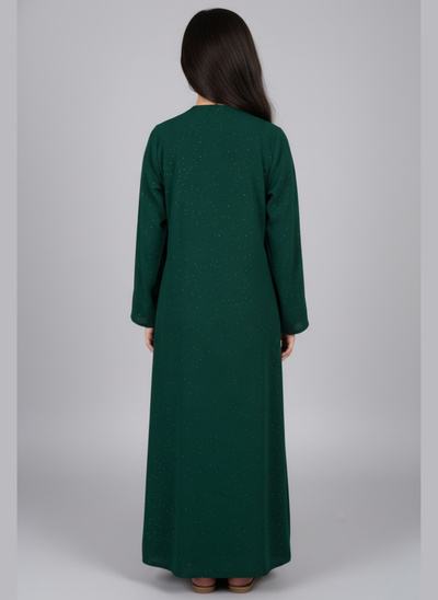 Front open Kids Abaya on Nida fabric