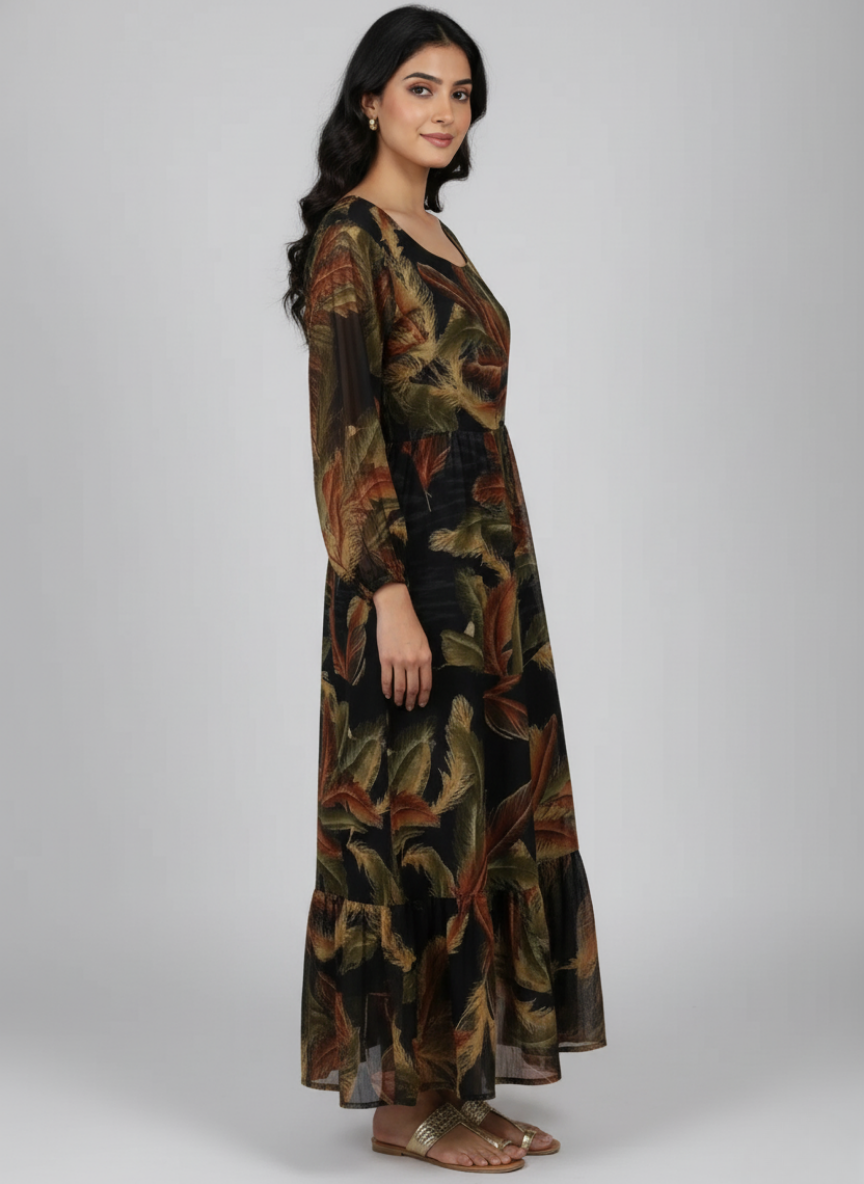 Printed western look long pret