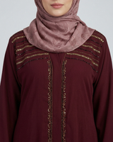 Front open zoom fabric abaya