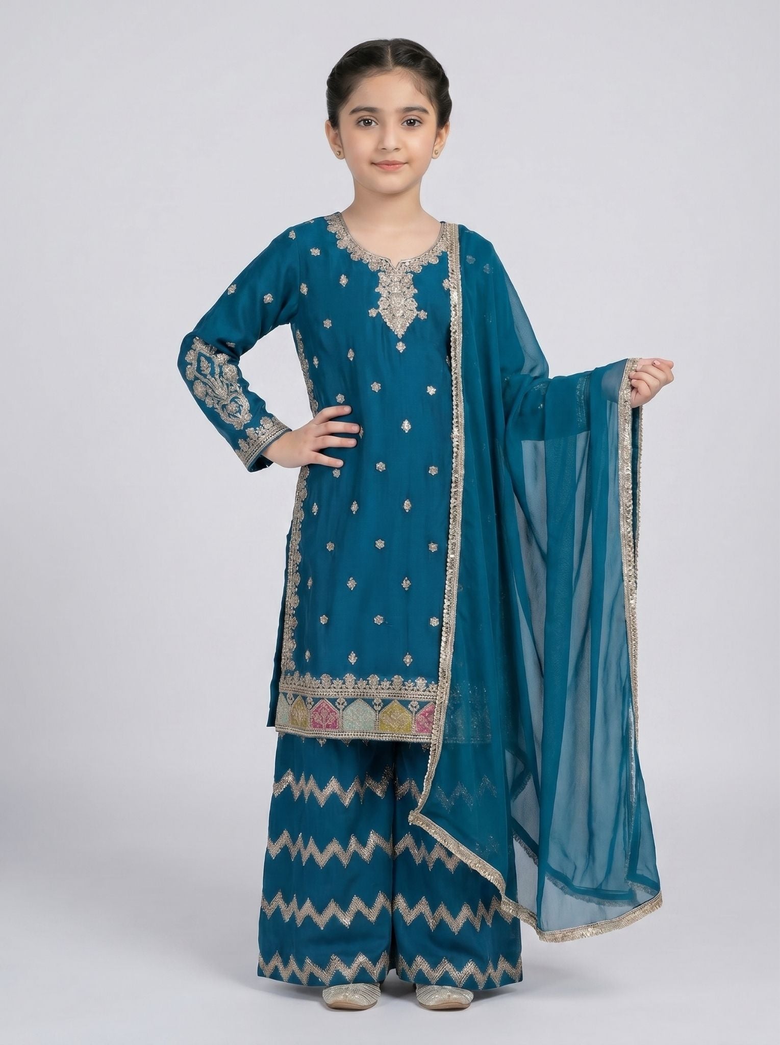 3 pc kids chiffon dress