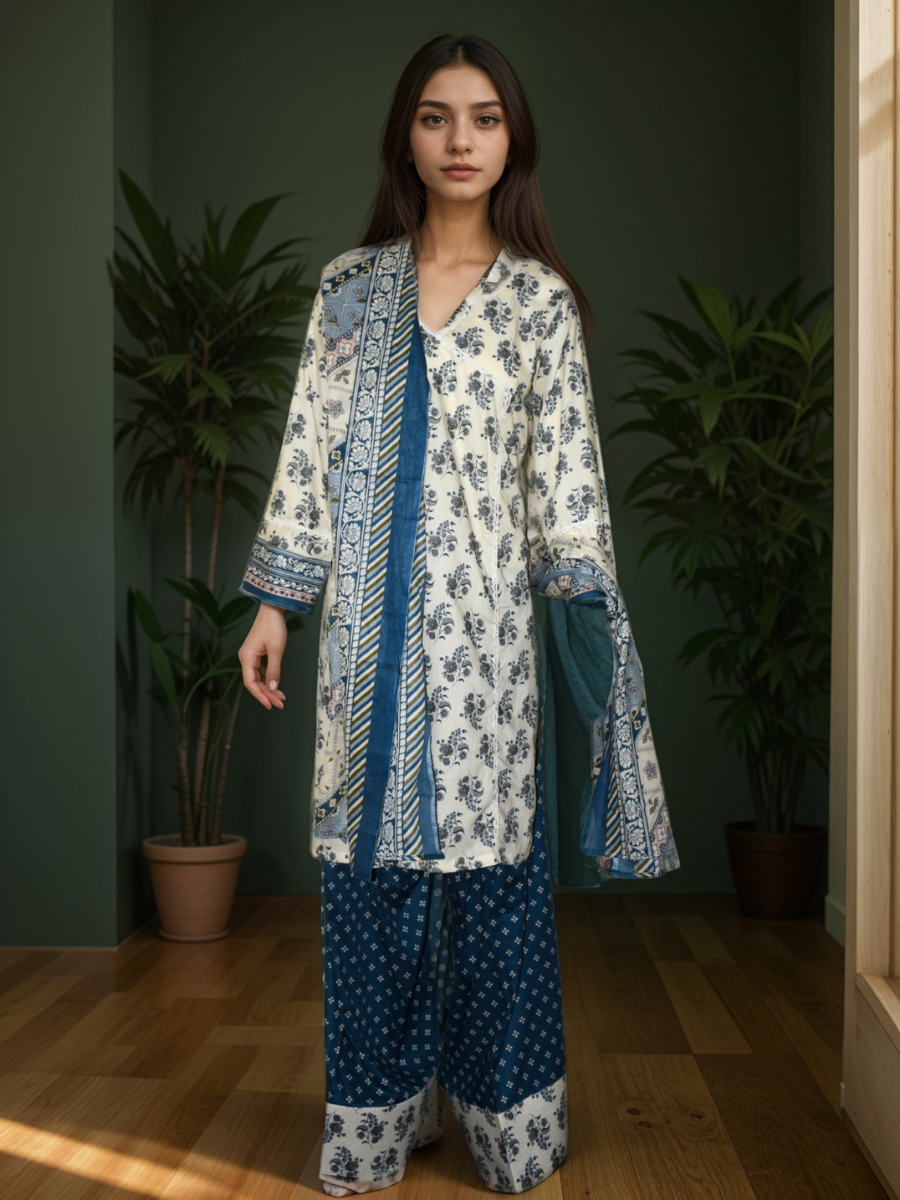 3 Pc SAYA Farshi Shalwar