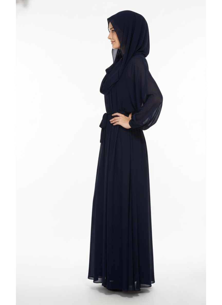 Front plated Abaya with Veil and Scarf