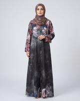 Front closed gown style silky Abaya