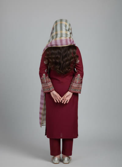 Casual wear cotton dress with embroidery