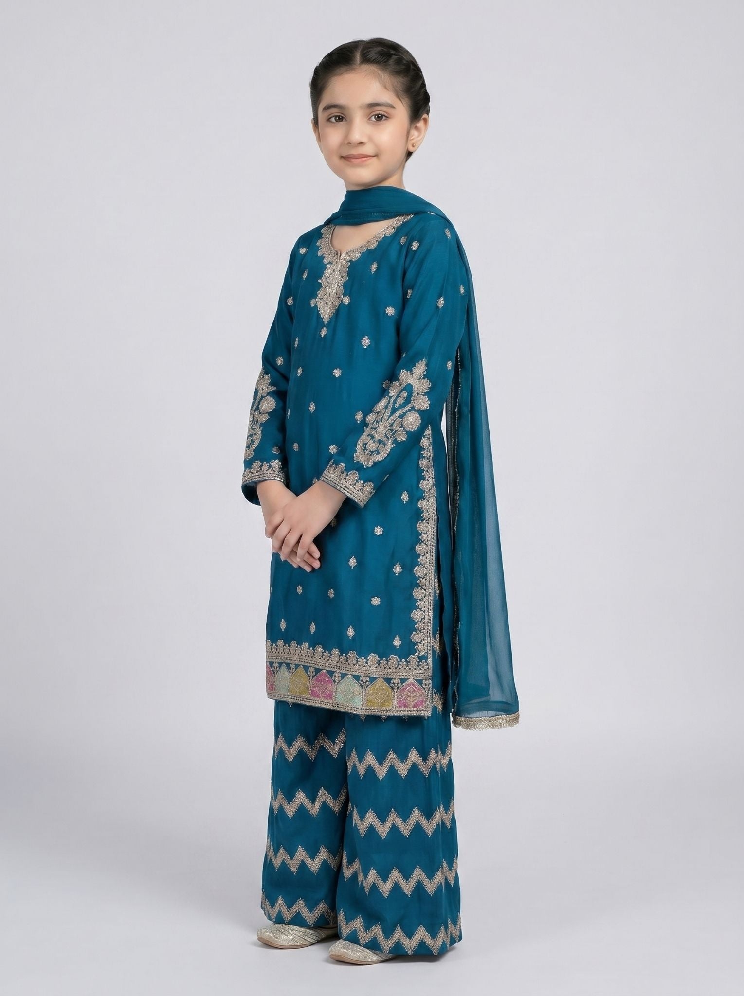 3 pc kids chiffon dress