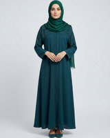 Front open zoom fabric abaya