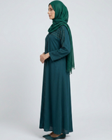 Front open zoom fabric abaya