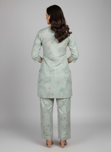 2 PC Printed Linen Dress