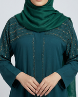 Front open zoom fabric abaya