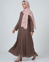 Front open zoom fabric abaya