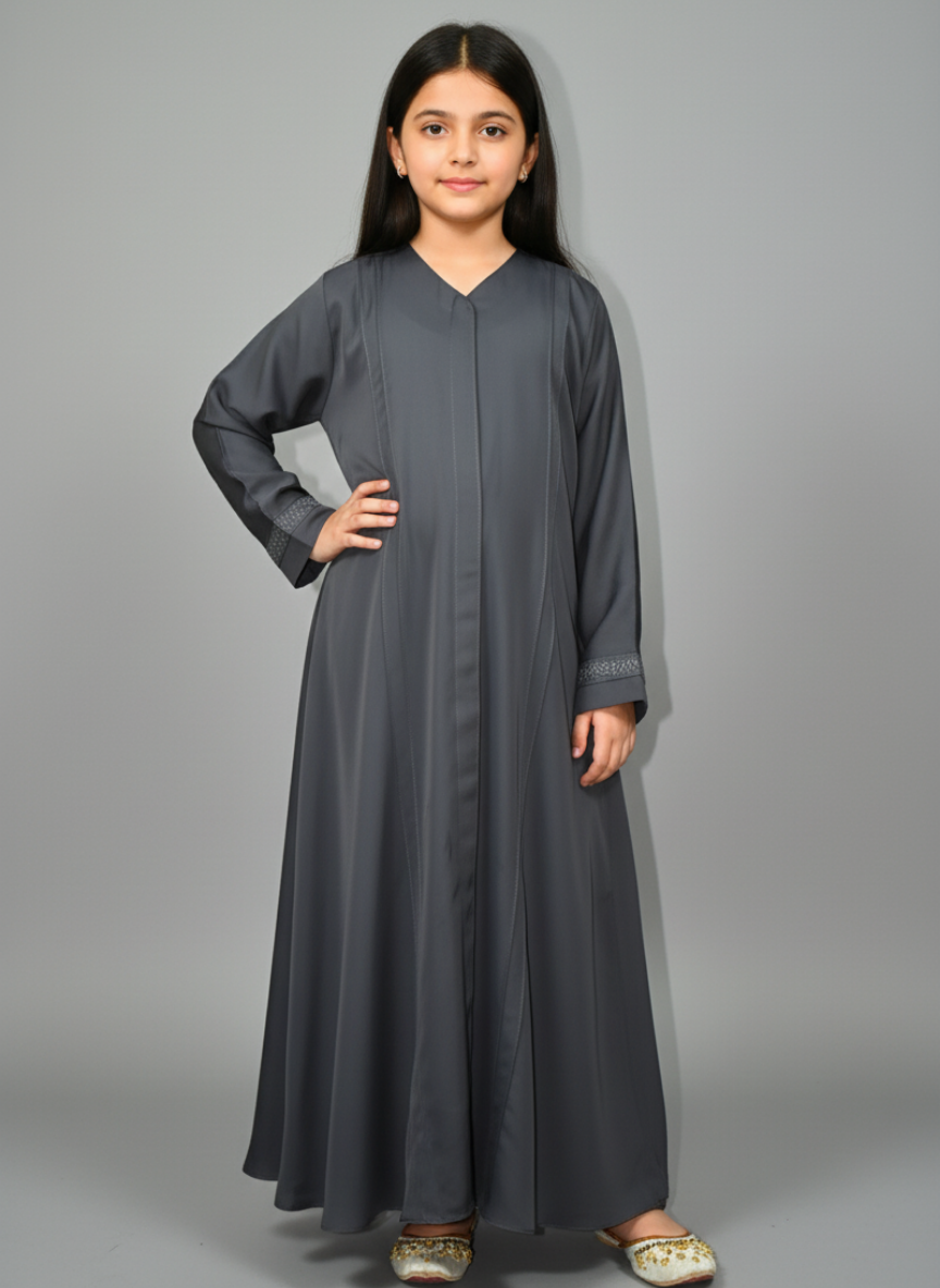 Kids Abaya on Nida fabric