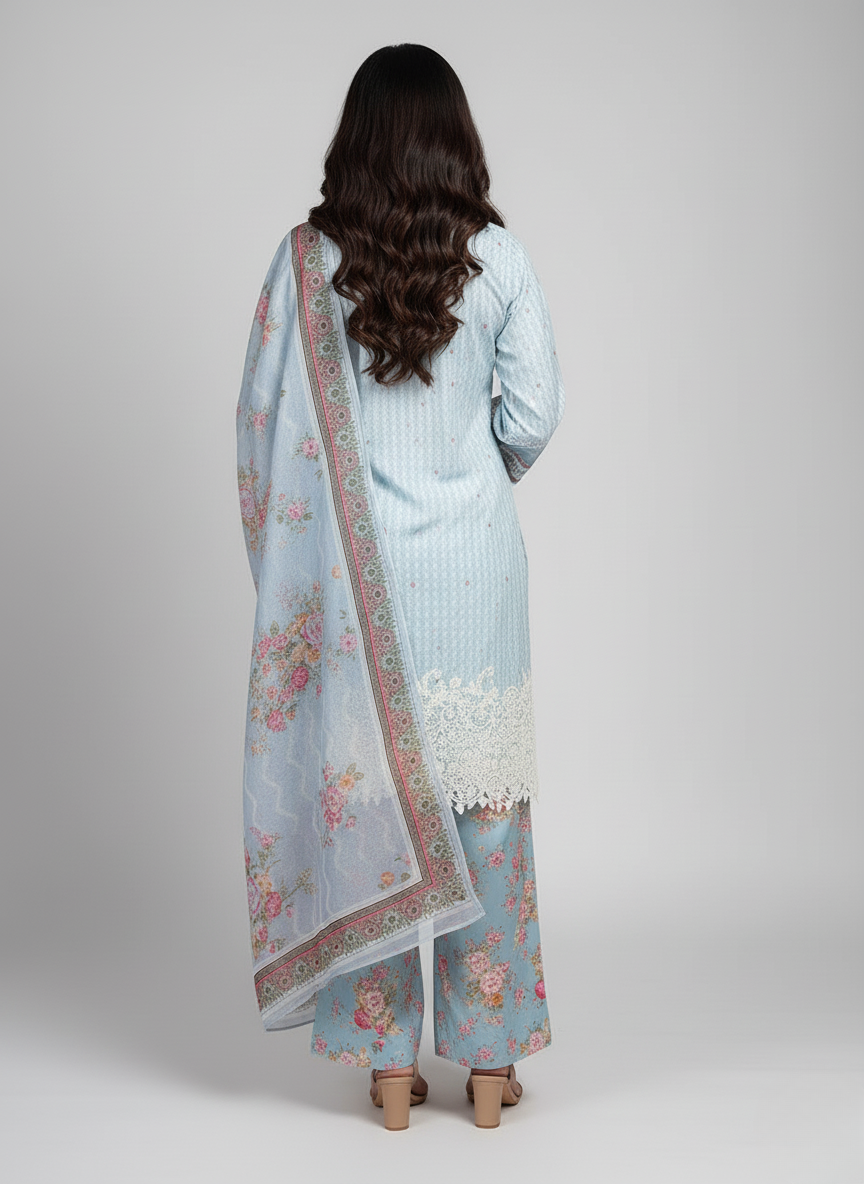 3 pcs embroidered Khadder dress