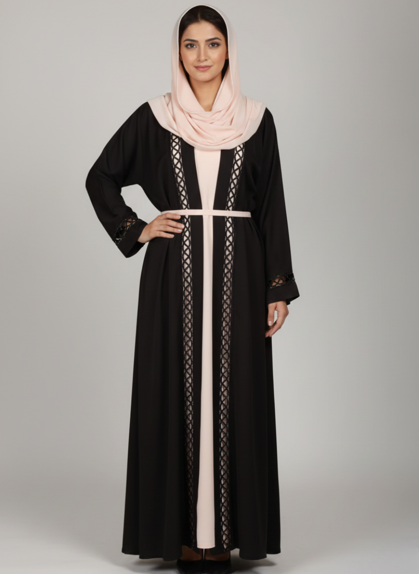 Front open Stitched gown on Nida Fabric