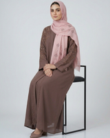 Front open zoom fabric abaya