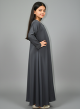 Kids Abaya on Nida fabric