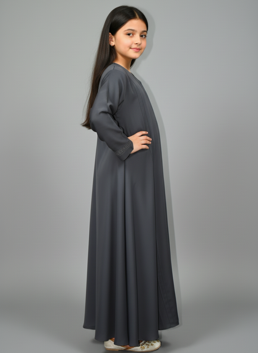 Kids Abaya on Nida fabric