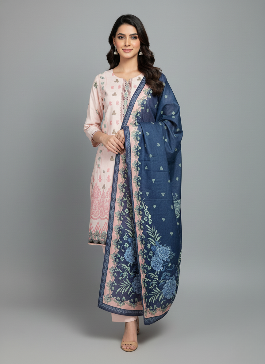 3 pcs embroidered Khadder dress