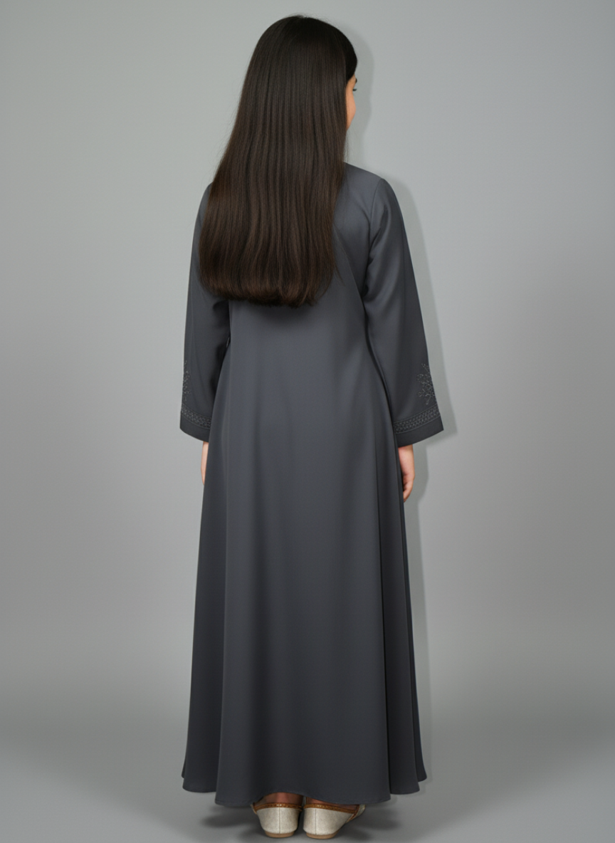 Kids Abaya on Nida fabric