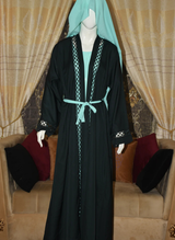 Front open Stitched gown on Nida Fabric