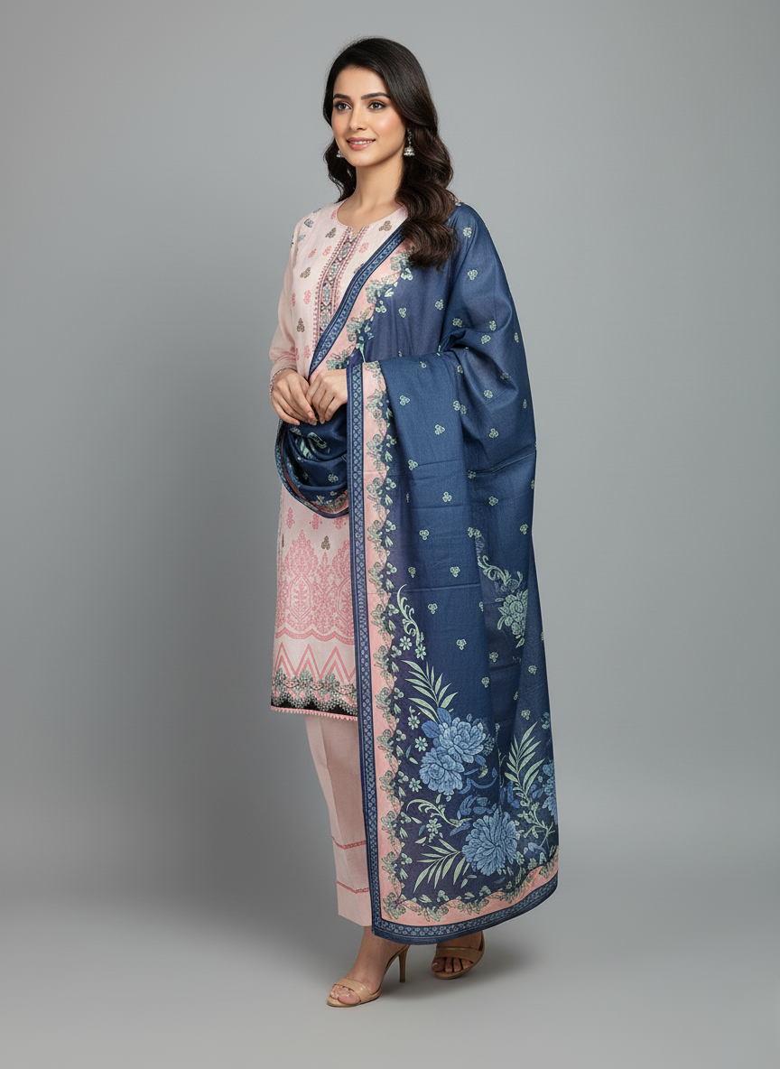 3 pcs embroidered Khadder dress