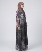 Front closed gown style silky Abaya