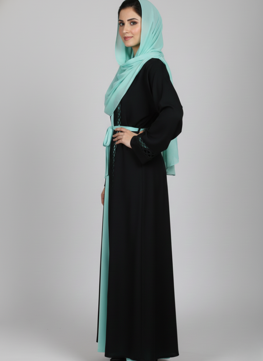 Front open Stitched gown on Nida Fabric