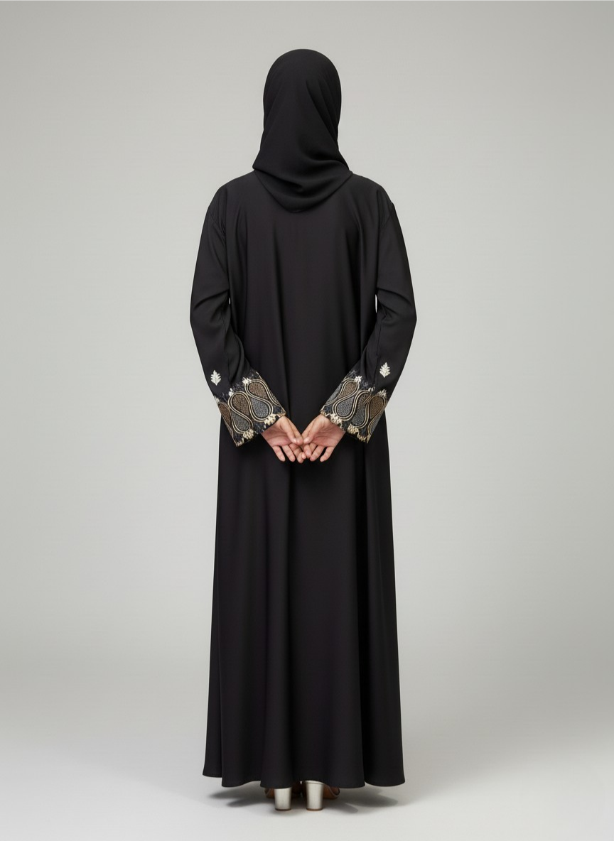 Plain Embroidered Abaya