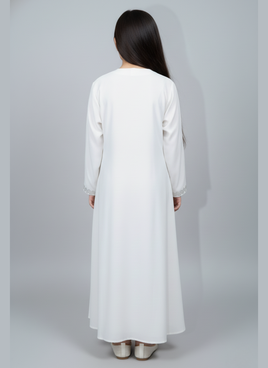 Front open Abaya with stone work